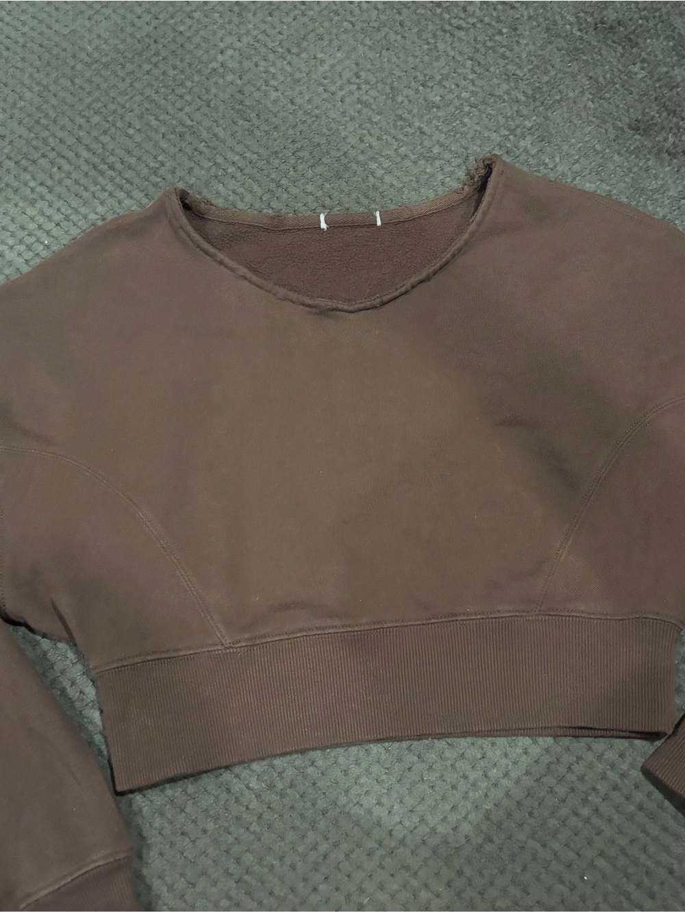 Garage Brown Cropped Sweatshirt Top - Women size xsmall